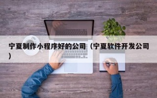 阜宁宁夏制作小程序好的公司（宁夏软件开发公司）
